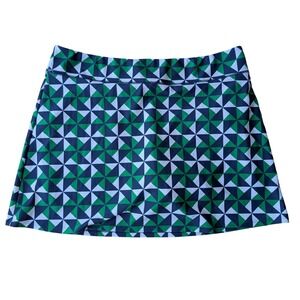 Southwind Apparel Green Navy Geometric Pinwheel Athletic Tennis Golf Skort XL